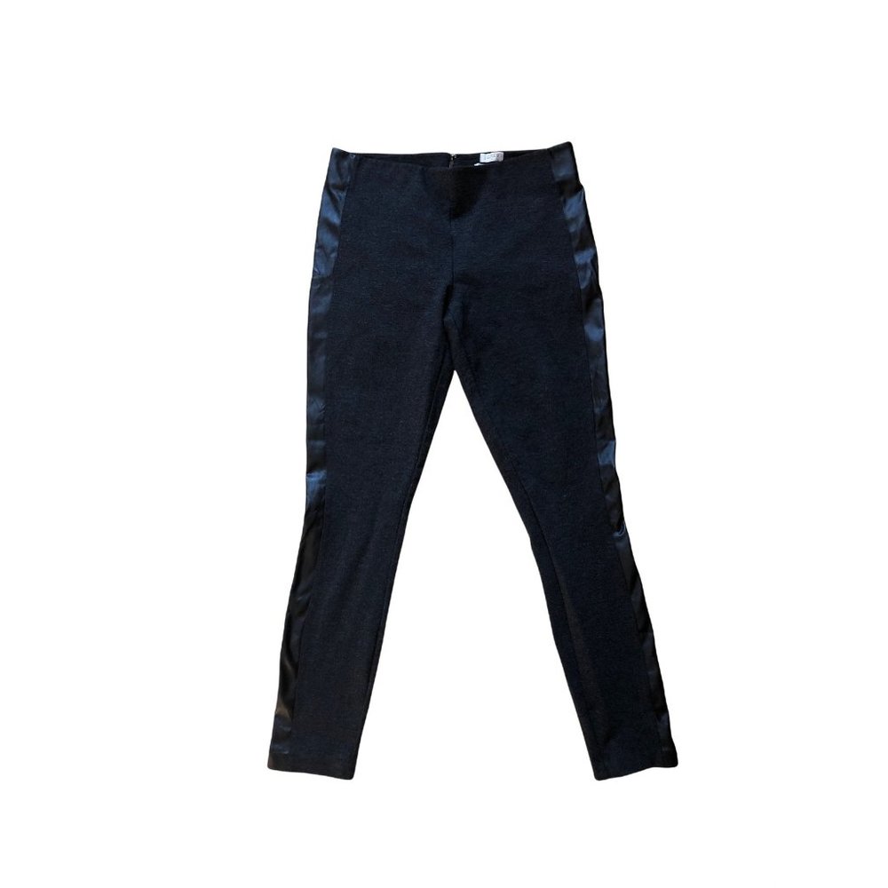 J.Crew Factory The Gigi Pant Charcoal Grey Faux Leather Trim 4
